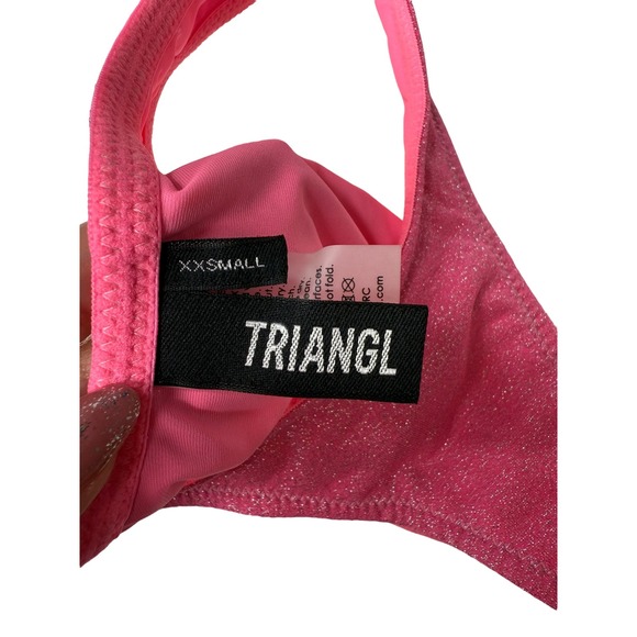 Triangl Swimwear Mica Nell Pink Sparkle Bikini Bottom Cheeky Women's Size XXS - Picture 3 of 5